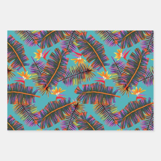 Palm Paradise Teal Geschenkpapier Set (Vorderseite 2)
