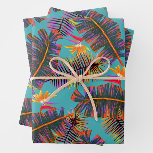 Palm Paradise Teal Geschenkpapier Set (Beispiel)