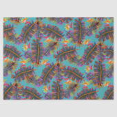 Palm Paradise Teal Seidenpapier (Vorderseite)