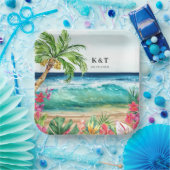 Palm Paradise Tropical Beach Wedding, Dusche, Luau Pappteller (Party)