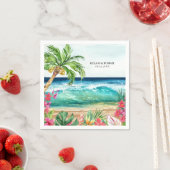 Palm Paradise Tropical Beach Wedding, Dusche, Luau Serviette (Beispiel)