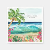 Palm Paradise Tropical Beach Wedding, Dusche, Luau Serviette (Vorderseite)