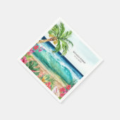 Palm Paradise Tropical Beach Wedding, Dusche, Luau Serviette (Ecke)