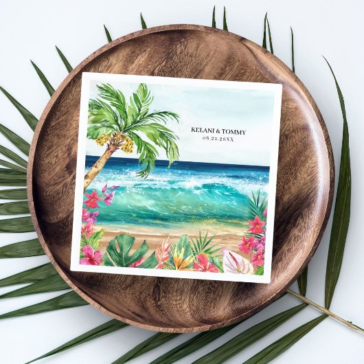 Palm Paradise Tropical Beach Wedding, Dusche, Luau Serviette