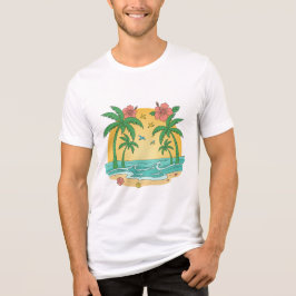Palm Paradise – Tropical Summer T-Shirt for Men Tri-Blend Shirt