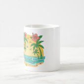 Palm Paradise Tropischer Strandbecher Kaffeetasse (Mittel)
