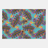 Palm Paradise Türkis Geschenkpapier Set (Vorderseite)