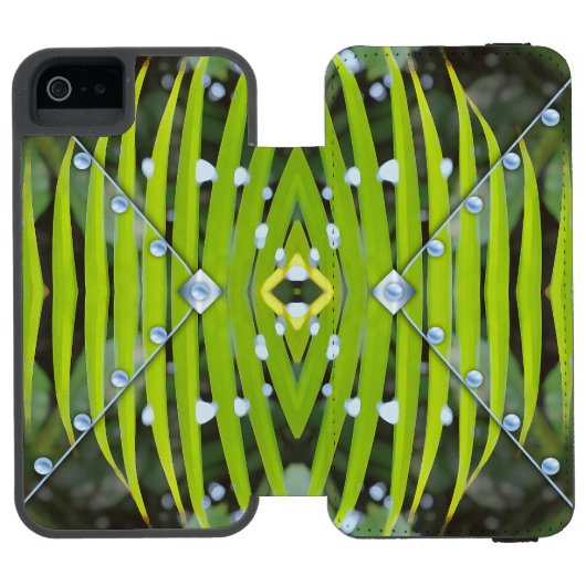 Palm Pattern Kupplung Bag Incipio iPhone Geldbeutel-Hülle (Folio Geöffnet)