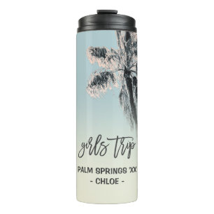 Palm Pink Aqua Girls Tour Personalisiert Tumbler Thermosbecher