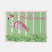 Palm Pink Flamingo Flamingos Doormat Fußmatte (Vorderseite)