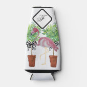 Palm Pink Flamingo Flamingos kann Flasche Cooler Flaschenkühler (Vorderseite)