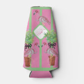 Palm Pink Flamingo Flamingos Terra Cotta kann Flaschenkühler (Vorderseite)