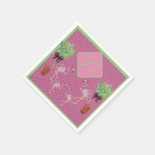 Palm Pink Flamingo Flamingos Terrakotta   Serviette