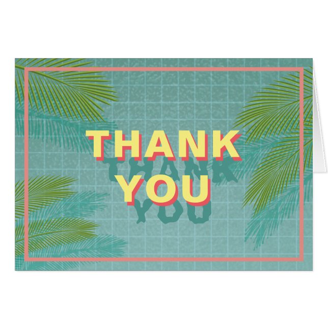Palm Pool Danke Karte (Vorderseite (Horizontal))