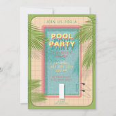 Palm Pool Party Einladung (Vorderseite)