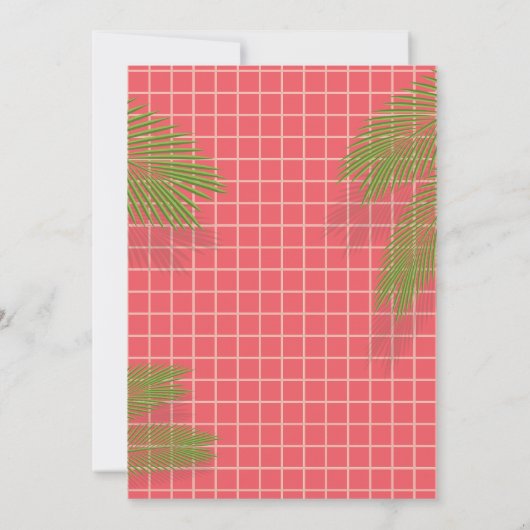 Palm Pool Party Einladung (Rückseite)