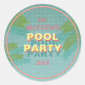 Palm Pool Party Sticker (Vorderseite)