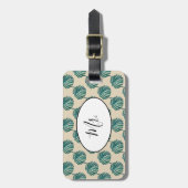 Palm Print Turquoise Gepäckmarke Gepäckanhänger (Vorderseite vertikal)