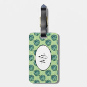 Palm Print Turquoise Gepäckmarke Gepäckanhänger (Rückseite vertikal)