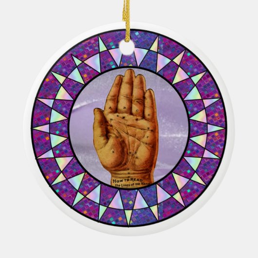 Palm Reader hängend Keramik Ornament (Hinten)