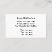 Palm Reader und psychisch Visitenkarte (Rückseite)