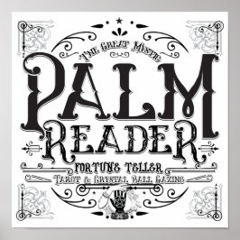Palm Reader Vintag Magic Fortune Teller Halloween Poster