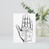 Palm Reading Chart Palmistry Wahrsager Zukunft Postkarte (Stehend Vorderseite)