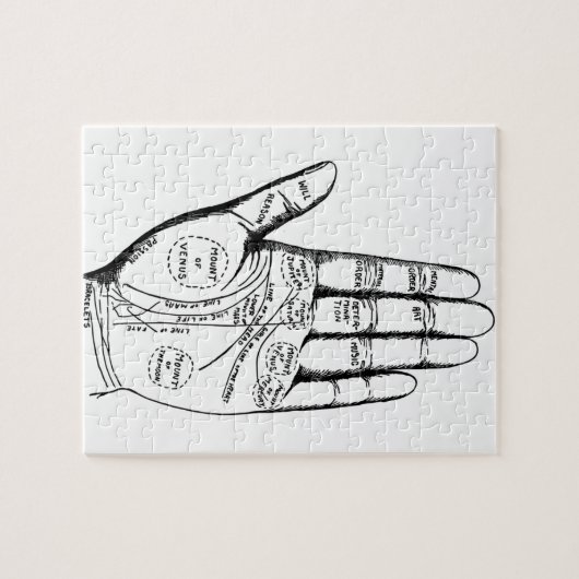 Palm Reading Chart Palmistry Wahrsager Zukunft Puzzle (Horizontal)