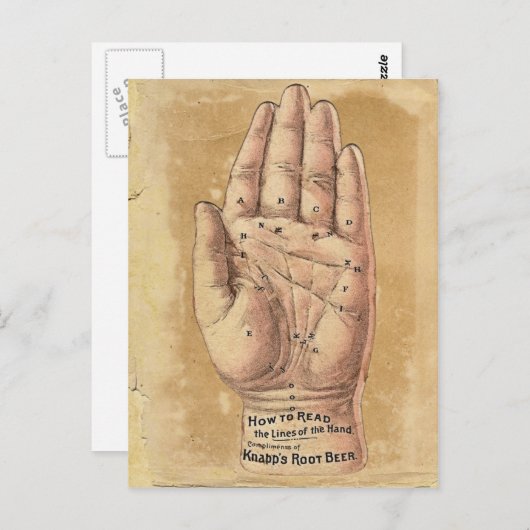 Palm Reading Postcard Postkarte (Vorne/Hinten)