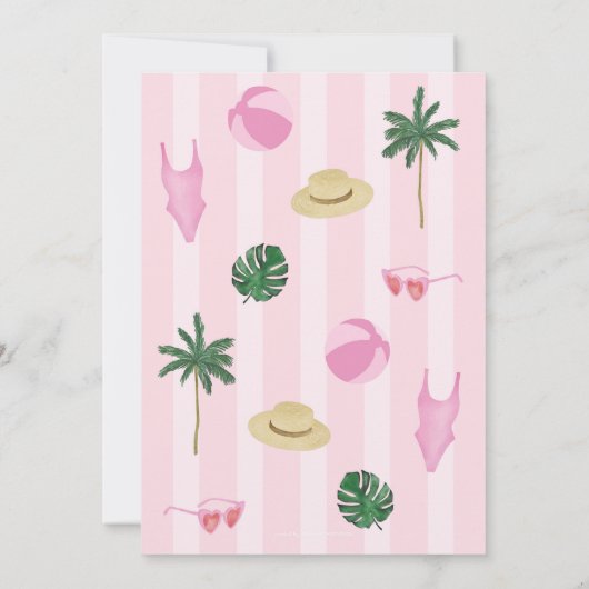 Palm Royale Geburtstagsparty Einladung (Rückseite)