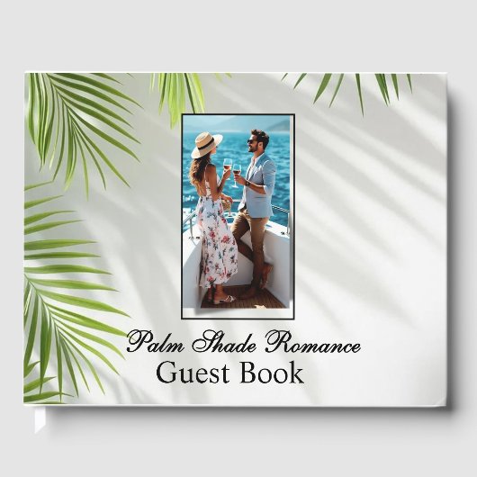 Palm Shadows Romance & Sea Wedding Gästebuch (Vorderseite)