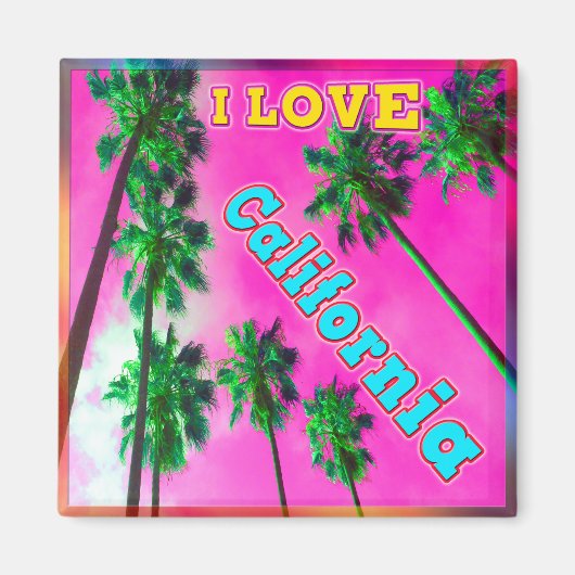 "Palm Sky: I LIEBE California 3" Magnet (Vorne)