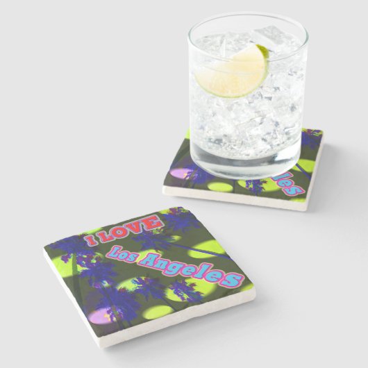 "Palm Sky: I LIEBE Los Angeles 3" Untersetzer (Seitenansicht)