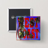 "Palm Sky: West Coast" Knopf Button (Vorne & Hinten)