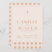 Palm Spring Retro Hochzeit Einladung (Vorne/Hinten)