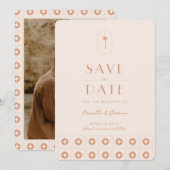 Palm Spring Retro Hochzeit Retro speichern Das Dat Einladung (Vorne/Hinten)