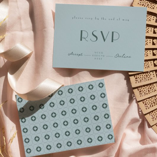 Palm Spring Retro Wedding RSVP Card Karte