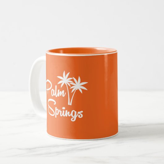 Palm- Springmitte- des jahrhundertsmoderne Zweifarbige Tasse (Vorderseite Links)