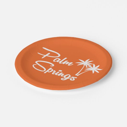 Palm- Springmitte- des jahrhundertsmoderner Pappteller (Schrägansicht)