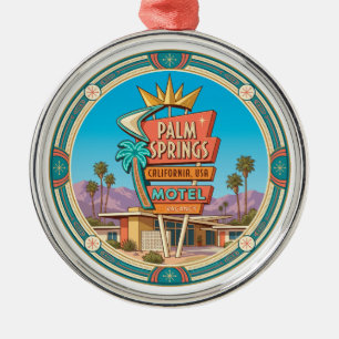 Palm Springs Atomic Age Motel-Schild Kalifornien Ornament Aus Metall