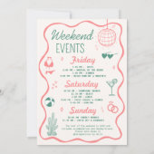 Palm Springs Bachelorette Einladung (Rückseite)