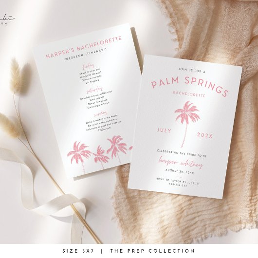 Palm Springs Bachelorette Einladung