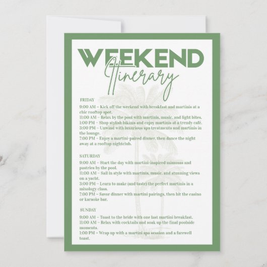 Palm Springs Bachelorette Einladung (Rückseite)