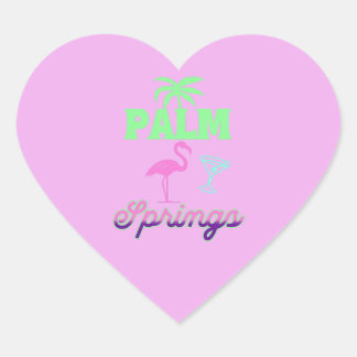 palm springs bachelorette party retro pink Herz-Aufkleber