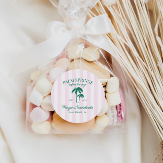 Palm Springs Bachelorette Runder Aufkleber