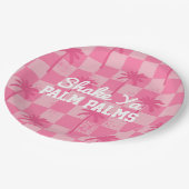 Palm Springs Bachelorette Shake Ya Palm Palm Plate Pappteller (Schrägansicht)