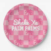 Palm Springs Bachelorette Shake Ya Palm Palm Plate Pappteller (Vorderseite)