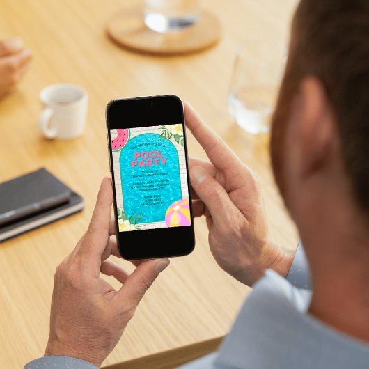 Palm Springs Blue Adult Pool Party Einladung