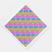 Palm Springs Bold Sunset Stripes Palm Tree Serviette (Ecke)