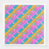 Palm Springs Bold Sunset Stripes Palm Tree Serviette (Vorderseite)
